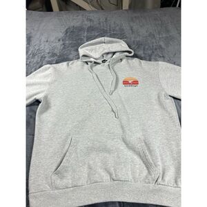 Birddogs Hoodie Women Large Gray Heather‎ Logo Sweatshirt Pullover Pockets L